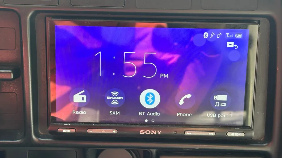 Sony touchscreen stereo head unit in the dash