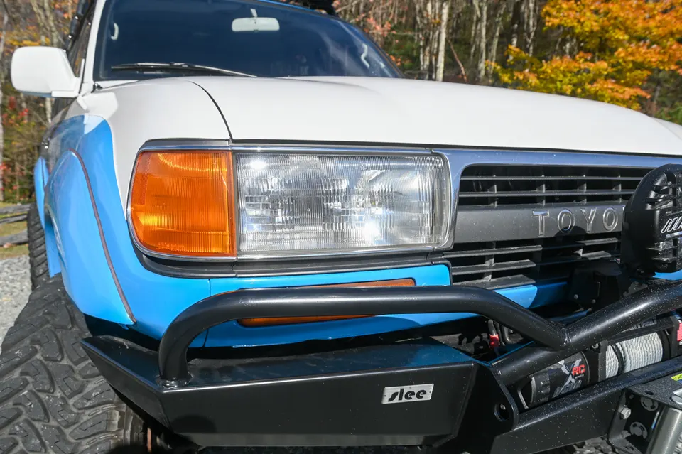 Driver side LED headlight close-up