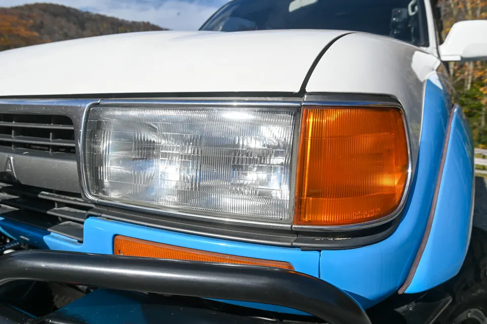 Passenger side LED headlight close-up